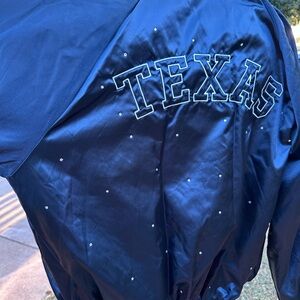 Texas Navy Blue Satin Jacket
